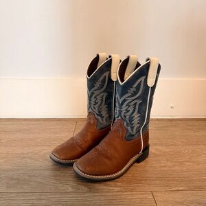 Kids Western Cowboy Boots - Brown and Blue